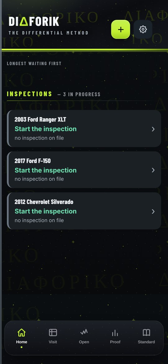 The app’s home screen with three open jobs
