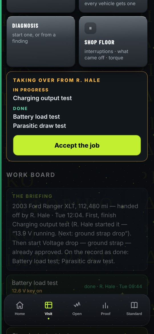 Taking over a job from another tech